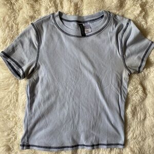 H&M Light Blue T-Shirt with Dark Blue Stitching